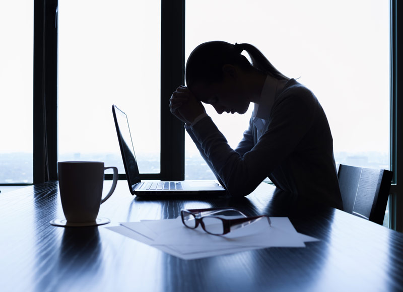an employee stressed